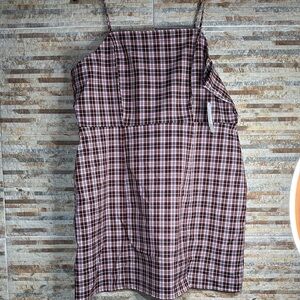 BP Asymmetrical Plaid Dress in Black and Brown